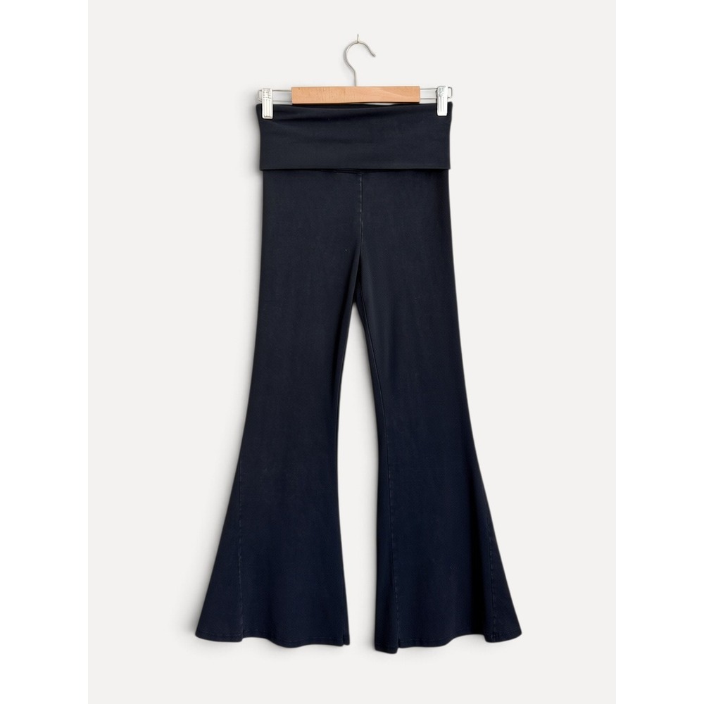 OFFLINE by Aerie Flare Leggings Yoga Pants Small Black Foldover Bell Bottoms M